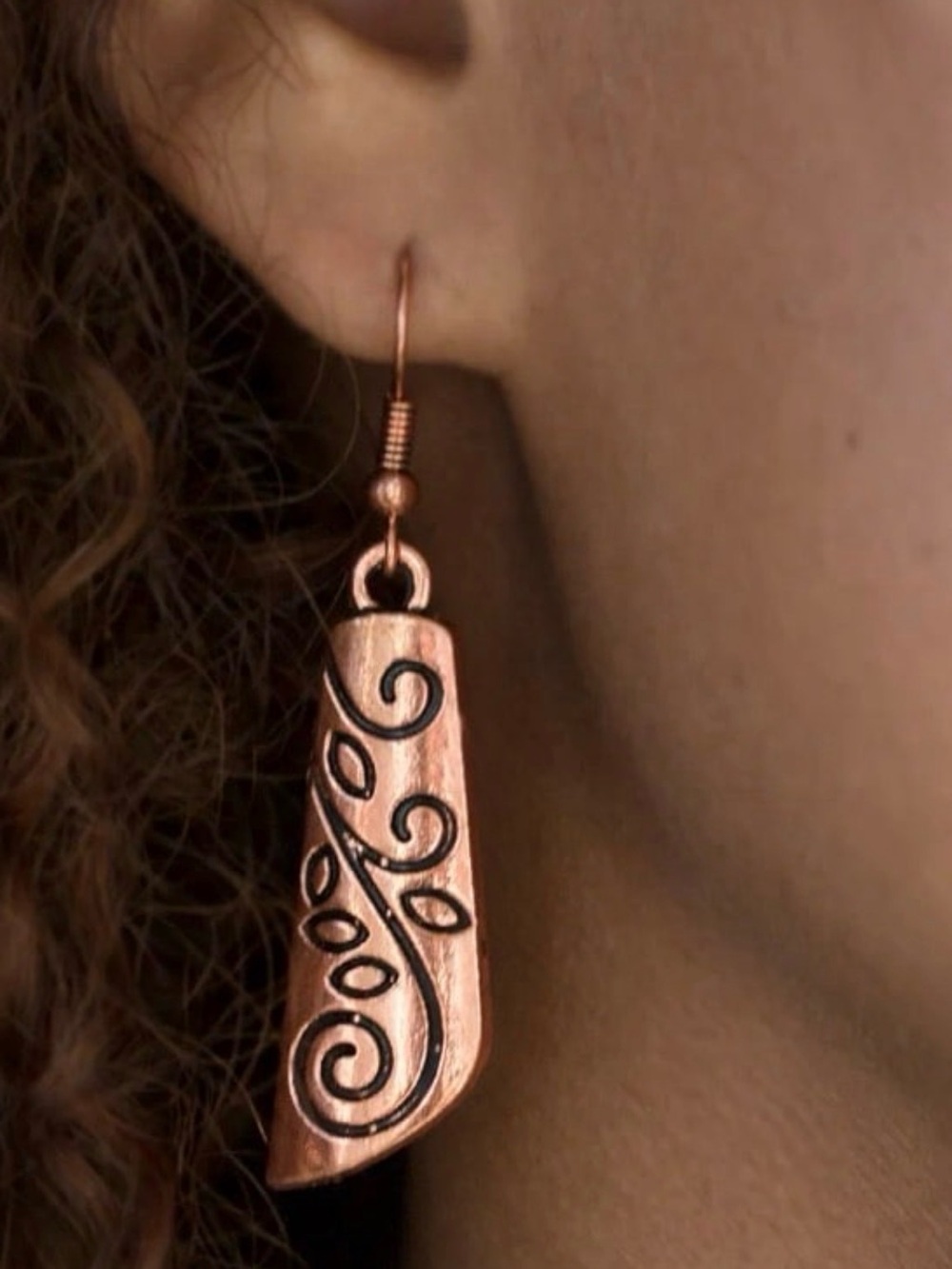 Set of 3- “Untamed” Copper Tone Filigree Scroll Dangle Earring and Necklace Sets